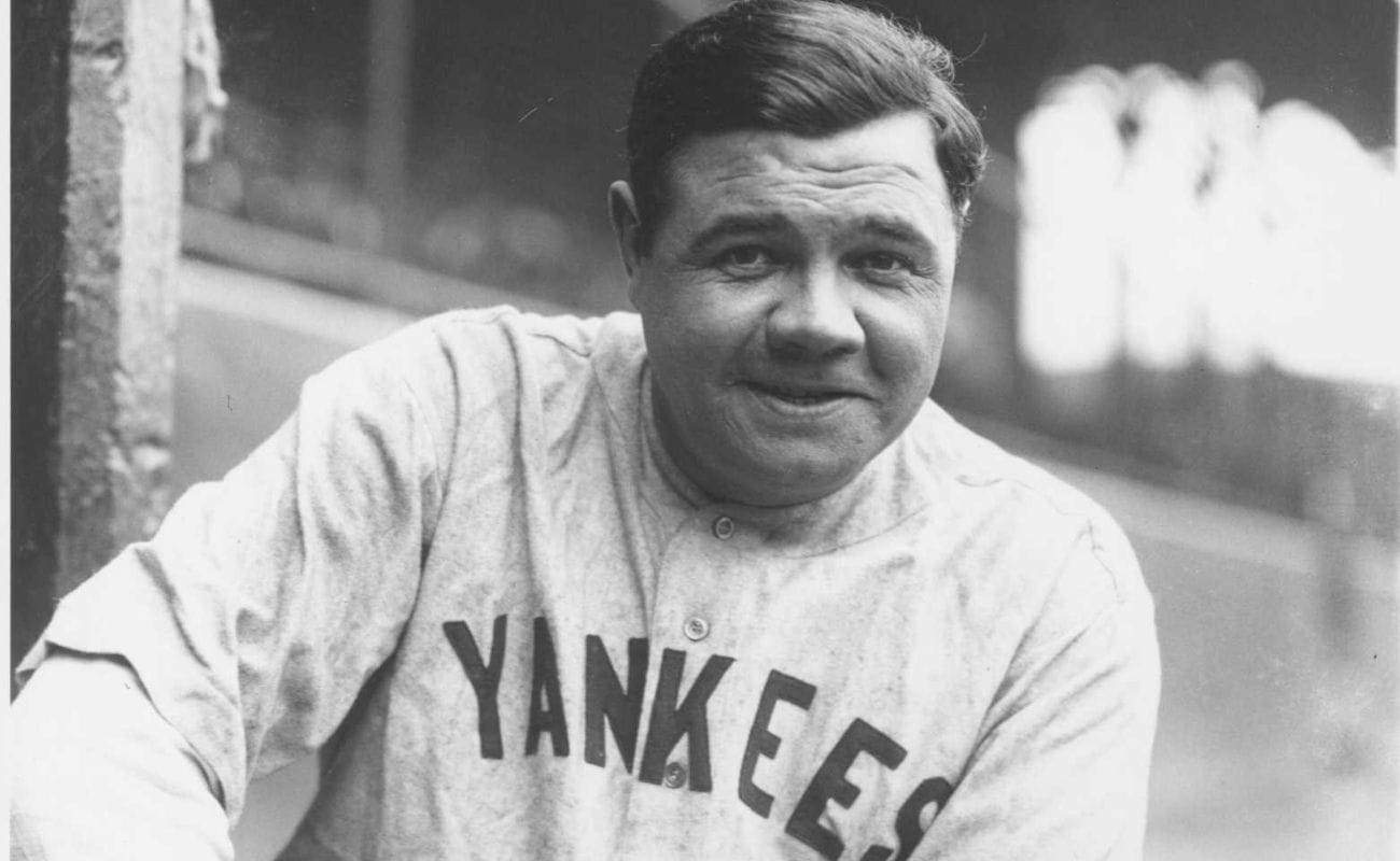 Babe Ruth portrait at League Park in 1927