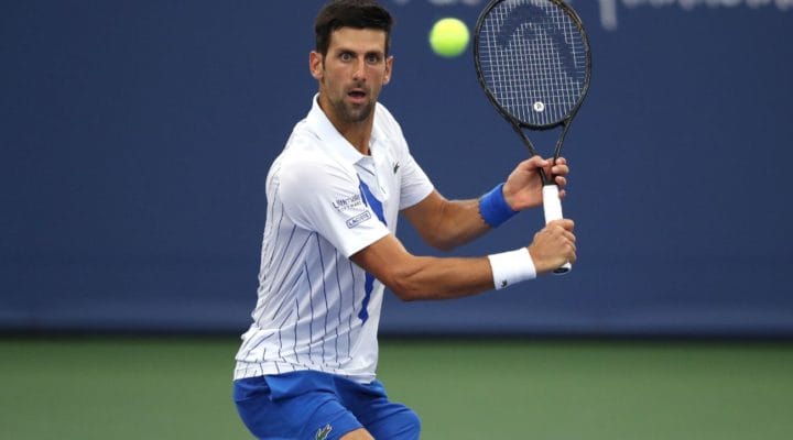 Novak Djokovic at USTA Billie Jean King National Tennis Center on August 29, 2020