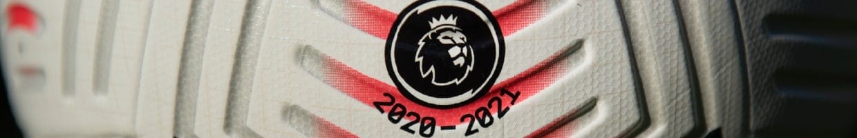 The EPL logo and 2020-2021 date on a matchday ball - Photo by Visionhaus/Getty Images