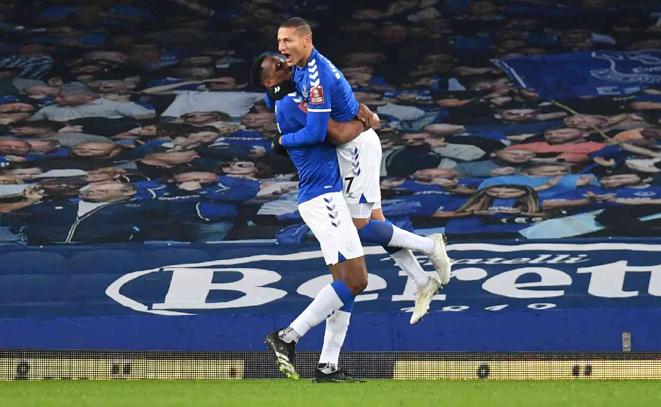 Richarlson of Everton celebrates scoring a goal - Photo by PAUL ELLIS/AFP/Getty Images