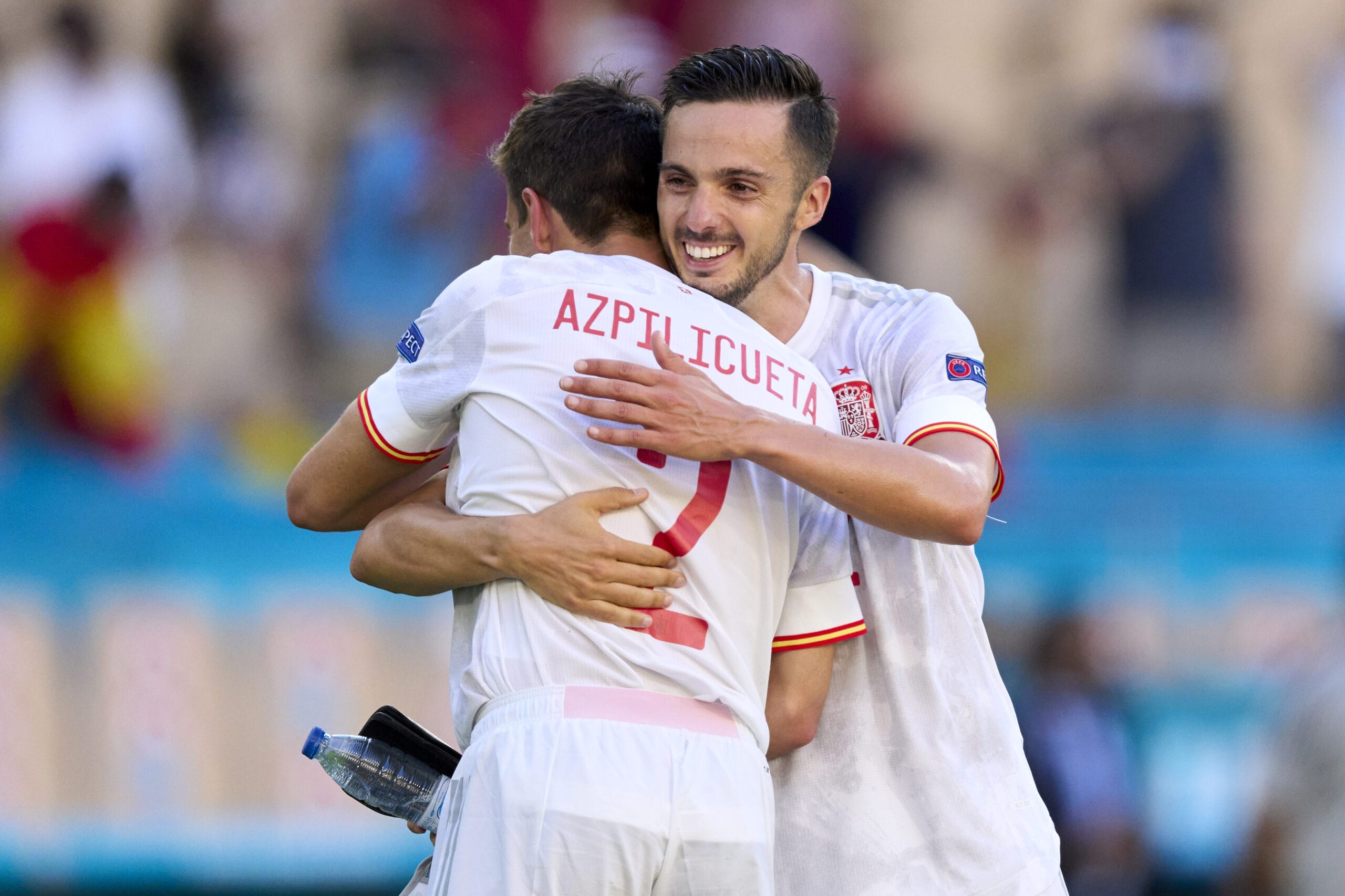 SEVILLE, SPAIN - JUNE 23: Pablo Sarabia salutes after the game during the UEFA Euro 2020 Championship Group E match between Slovakia and Spain at Estadio La Cartuja on June 23, 2021 in Seville, Spain.
