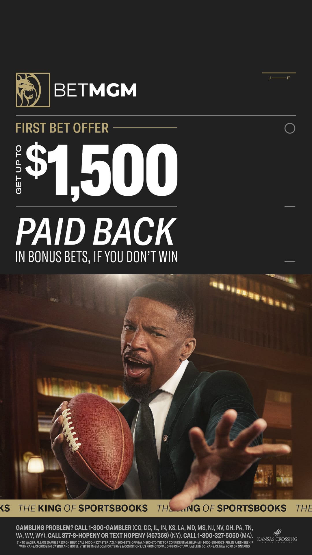 Link to the BetMGM's $1500 First Bet Offer.