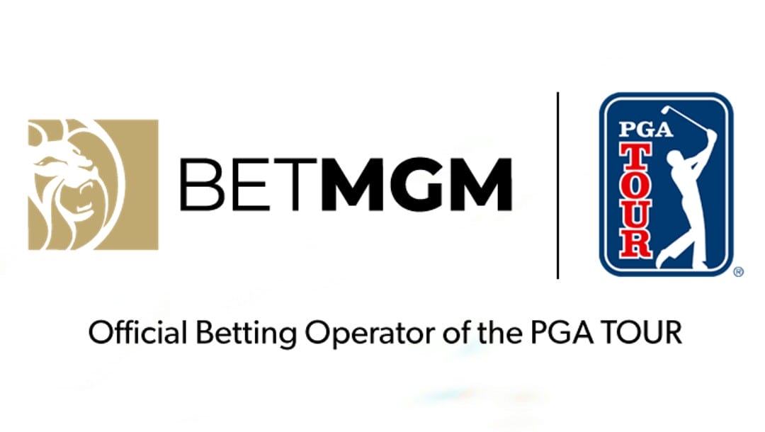 BetMGM and PGA Tour logos in a joint lockup on a white background.
