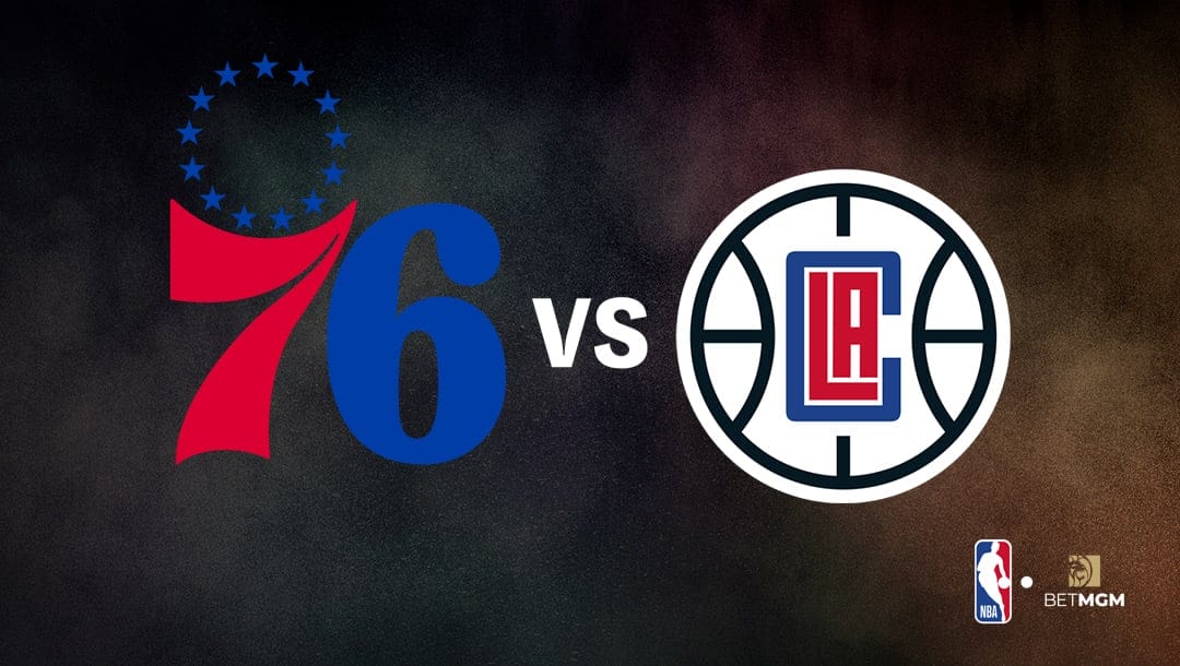 Philadelphia 76ers logo on the left and LA Clippers logo on the right