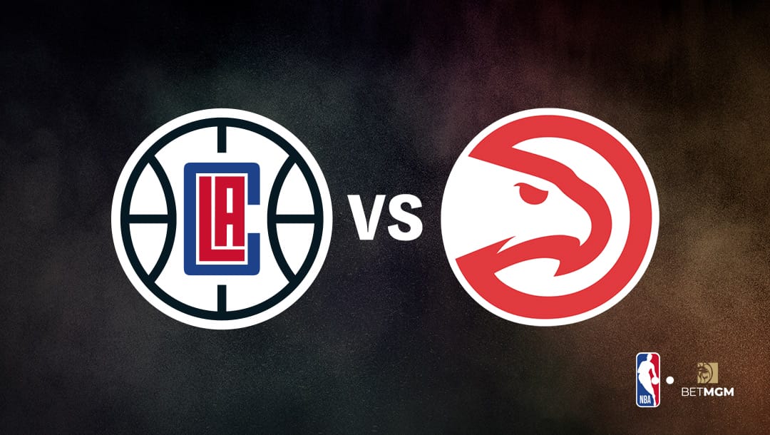 Los Angeles Clippers logo on the left and Atlanta Hawks logo on the right