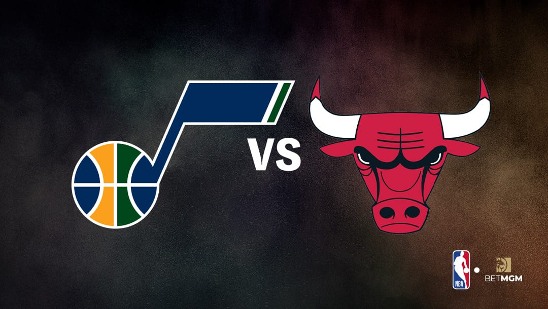 Utah Jazz logo on the left and Chicago Bulls logo on the right