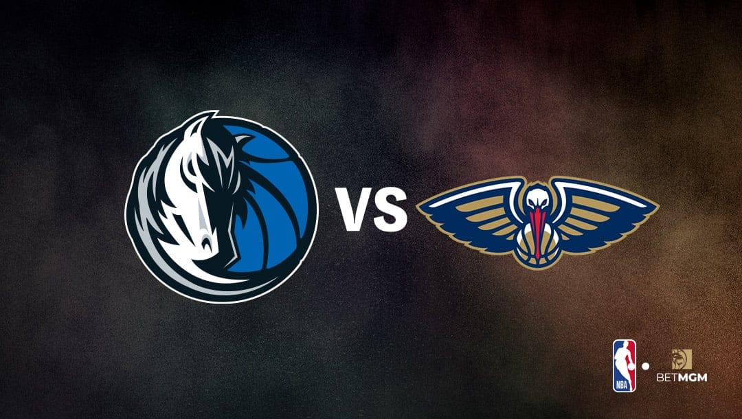 Dallas Mavericks logo on the left and New Orleans Pelicans logo on the right