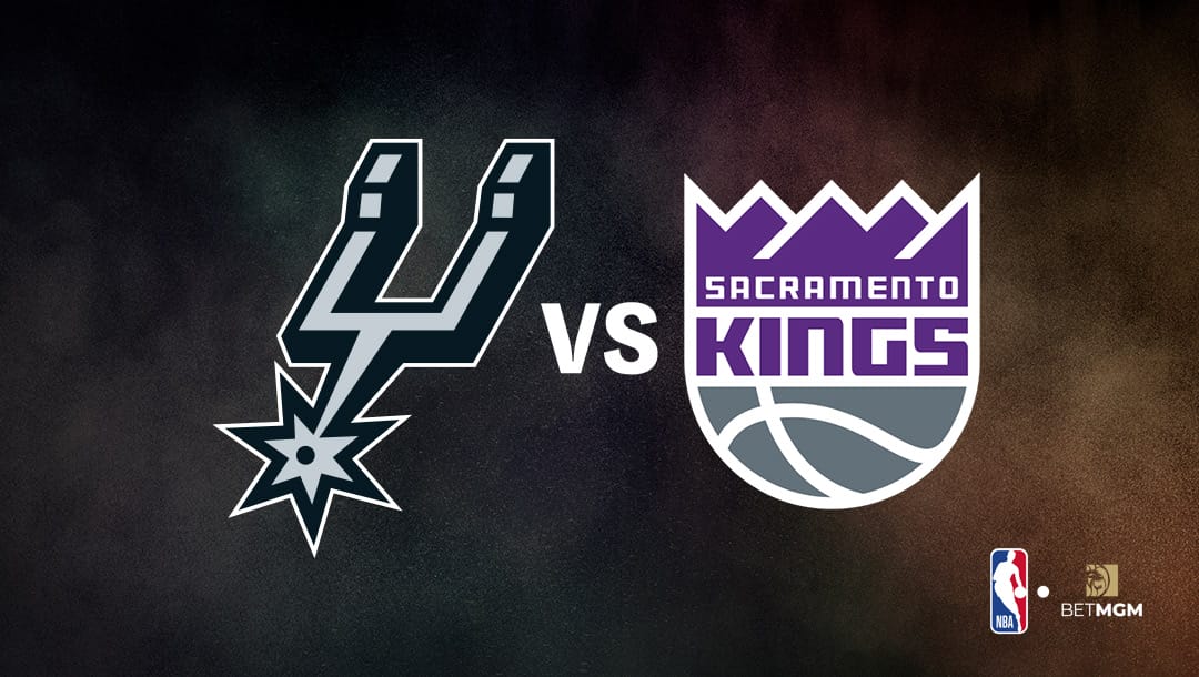 San Antonio Spurs logo on the left and Sacramento Kings logo on the right