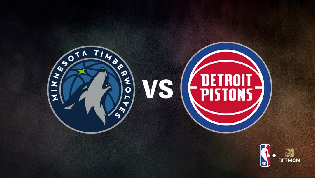 Minnesota Timberwolves logo on the left and Detroit Pistons logo on the right