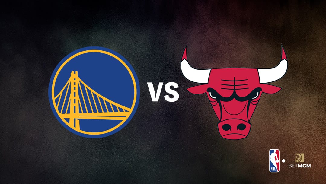 Golden State Warriors logo on the left and Chicago Bulls logo on the right