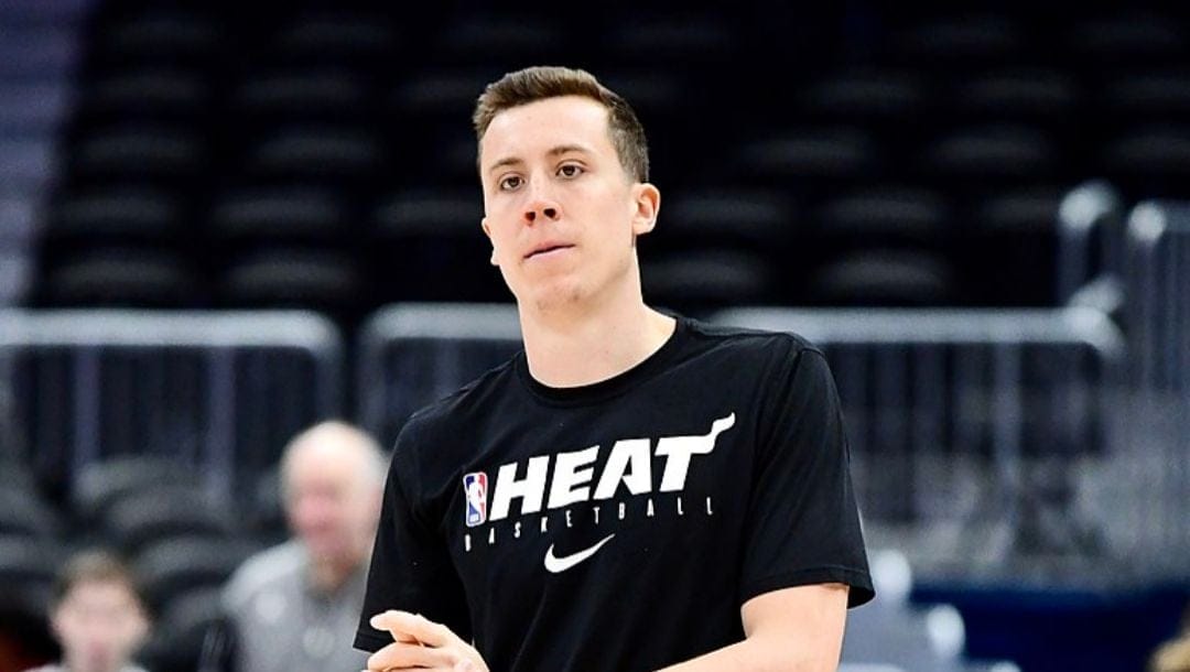 Duncan Robinson warms up before a recent game.
