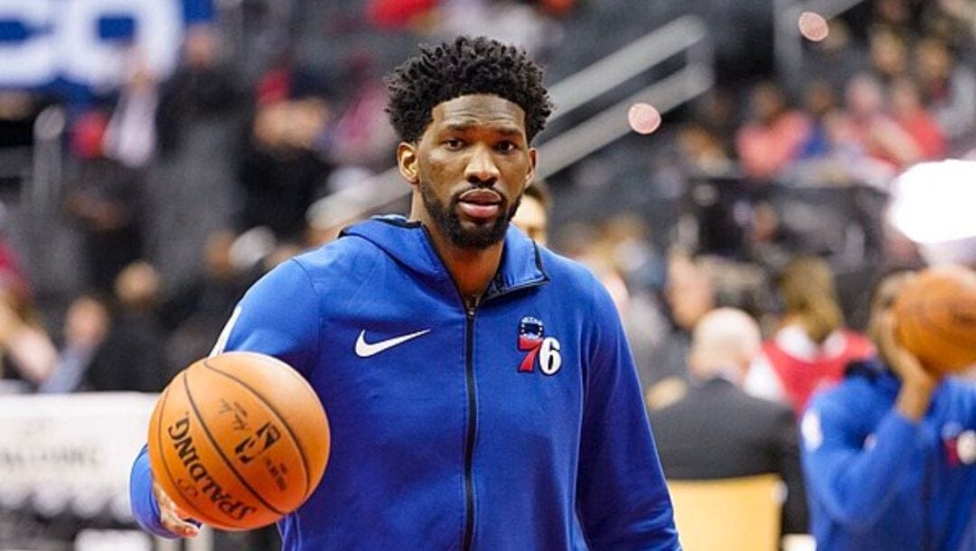 Joel Embiid warms up before a recent game.