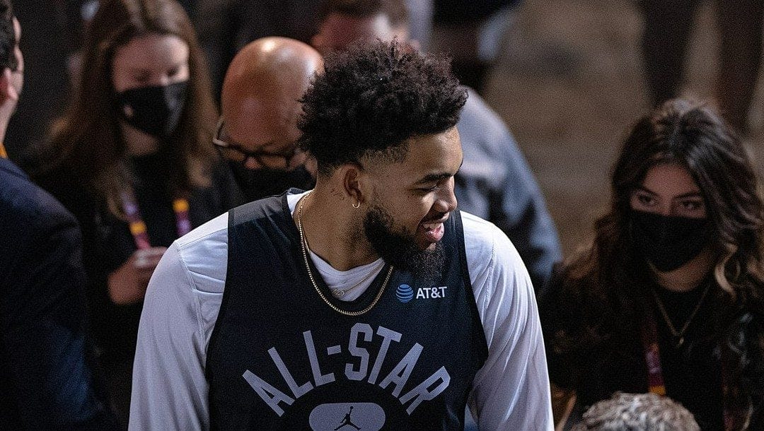Karl Anthony Towns at the NBA All-Star Game.