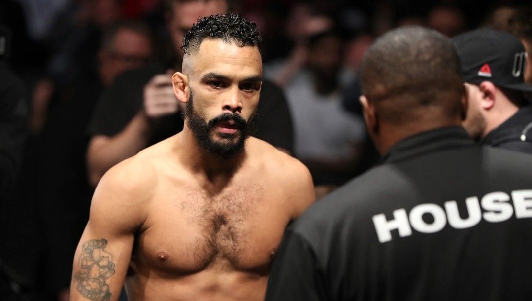 Rob Font is seen before his mixed martial arts bout at UFC Fight Night, Saturday, December 7, 2019, in Washington, D.C. Font won via unanimous decision.