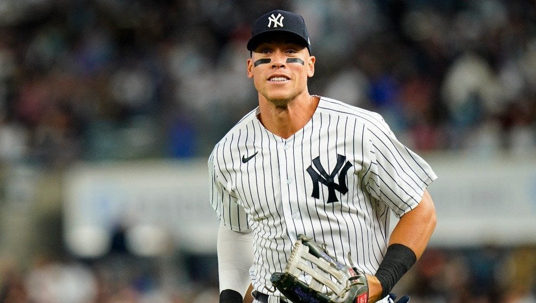 New York Yankees' Aaron Judge during the fifth inning of a baseball game against the Baltimore Orioles Tuesday, May 24, 2022, in New York.