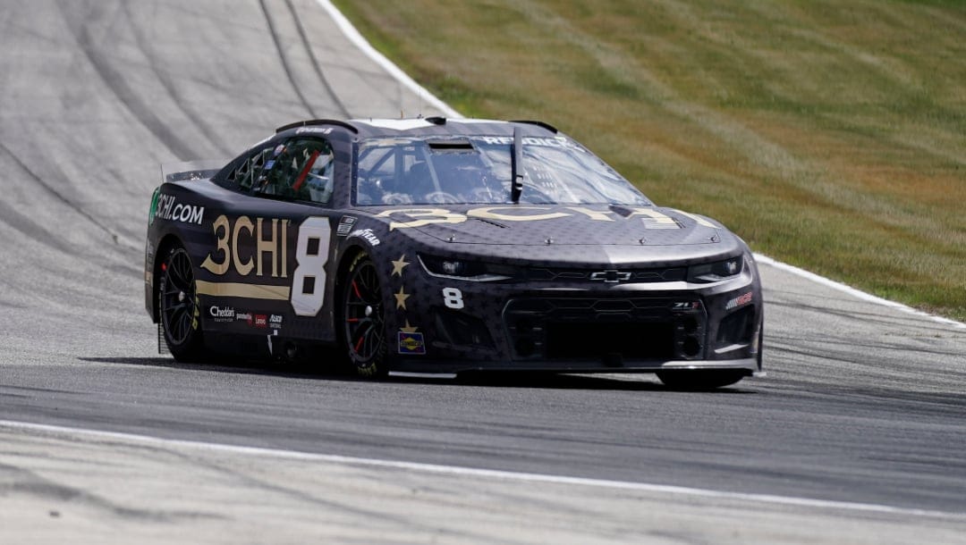 Tyler Reddick during a NASCAR Cup Series auto race Sunday, July 3, 2022, at Road America in Elkhart Lake, Wis. (AP Photo/Morry Gash)