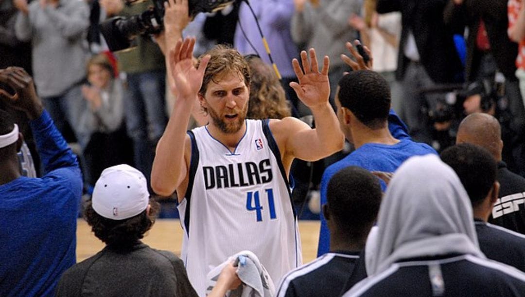 Dirk Nowitzki of the Dallas Mavericks during a game in 2013.