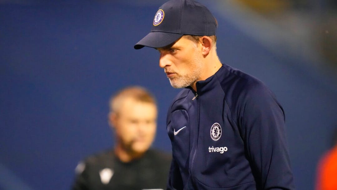 Chelsea's head coach Thomas Tuchel leaves after the Champions League group E soccer match between Dinamo Zagreb and Chelsea