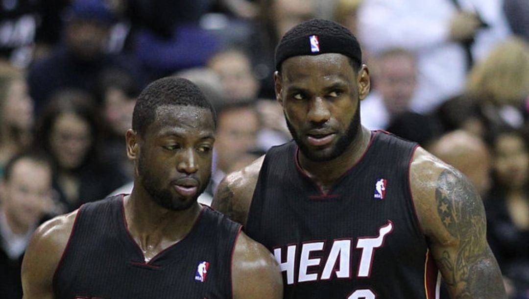 LeBron James and Dwayne Wade together in the game versus the Washington Wizards in 2011.