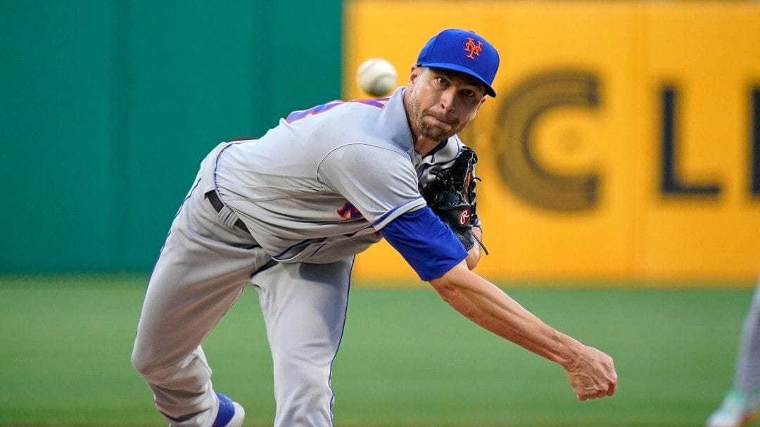 New York Mets starting pitcher Jacob deGrom delivers during the first inning of the second baseball game of the team's doubleheader against the Pittsburgh Pirates in Pittsburgh, Wednesday, Sept. 7, 2022.