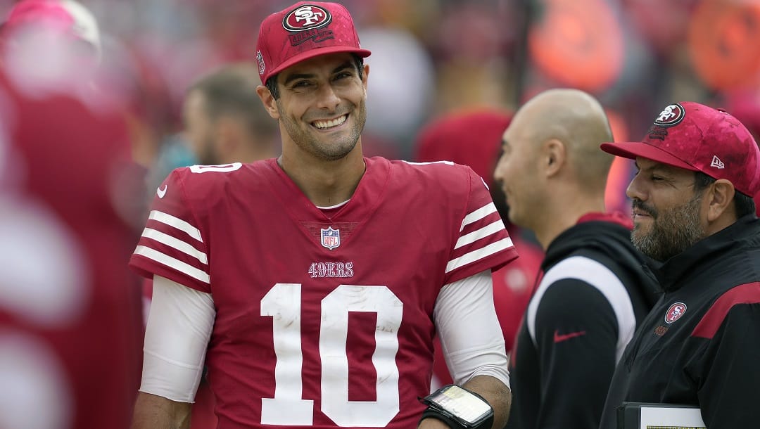 Jimmy Garoppolo is once again back in the driver's seat as quarterback of the 49ers. Playoff odds have adjusted.