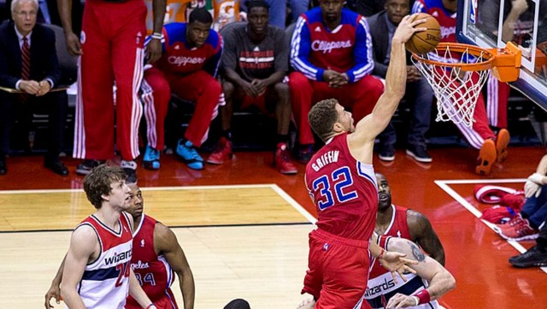Blake Griffin dunks in a game against the Washington Wizards in 2013.
