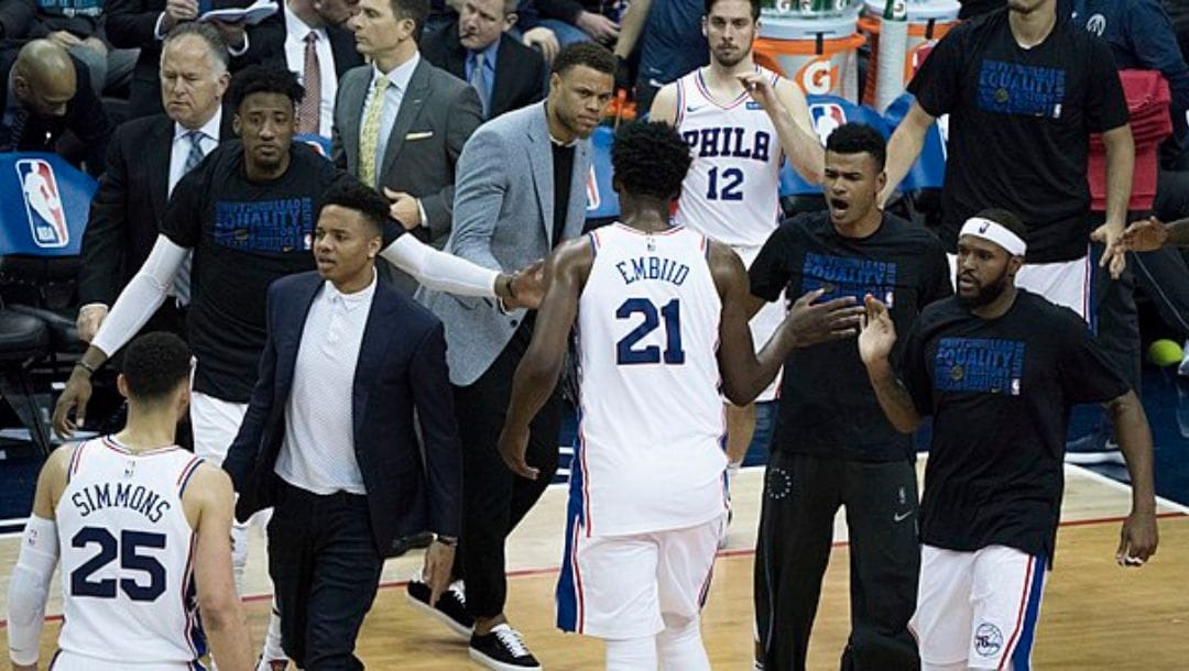 The Philadelphia 76ers playing against the Washington Wizards in 2018.