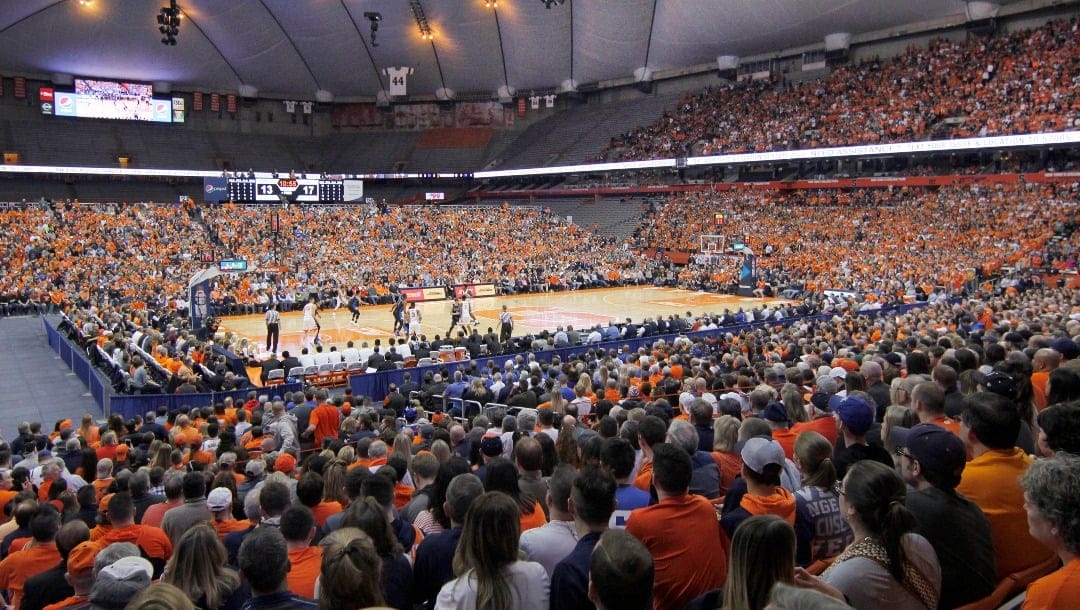 Duke and Syracuse play during the first half of an NCAA college basketball game in the Carrier Dome n Syracuse, N.Y., Wednesday, Feb. 22, 2017. (AP Photo/Nick Lisi)