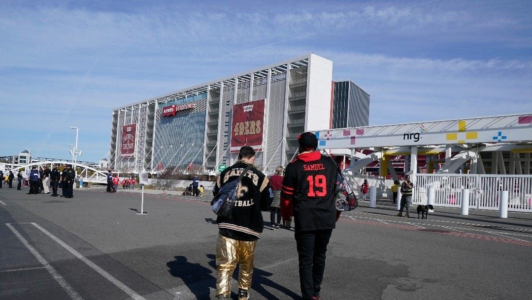 Fans tailgate at Levi's Stadium before an NFL football game between the San Francisco 49ers and the New Orleans Saints in Santa Clara, Calif., Sunday, Nov. 27, 2022.