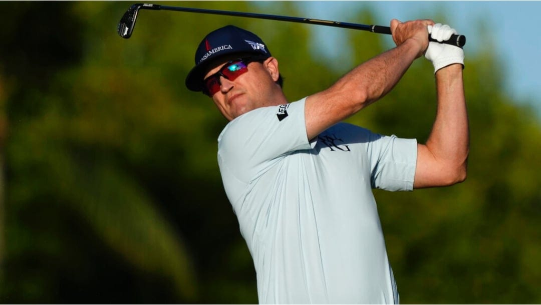Zach Johnson plays his shot from the 11th tee during the first round of the Sony Open golf tournament, Thursday, Jan. 12, 2023, at Waialae Country Club in Honolulu.