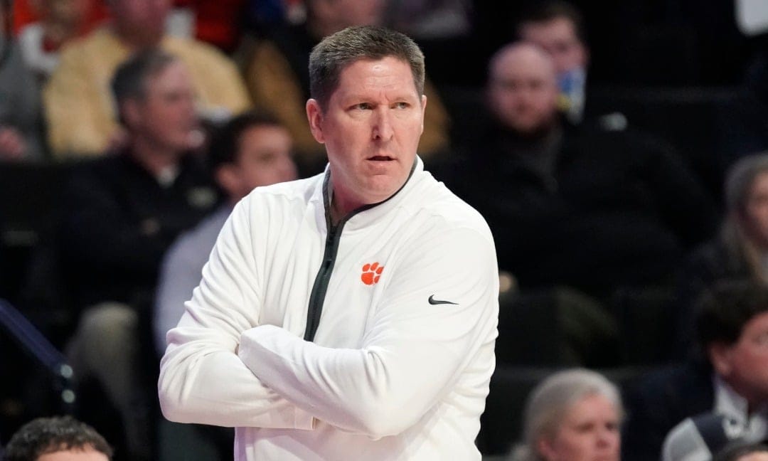 Clemson head coach Brad Brownell directs his team against Wake Forest during the second half of an NCAA college basketball game in Winston-Salem, N.C., Tuesday, Jan. 17, 2023.