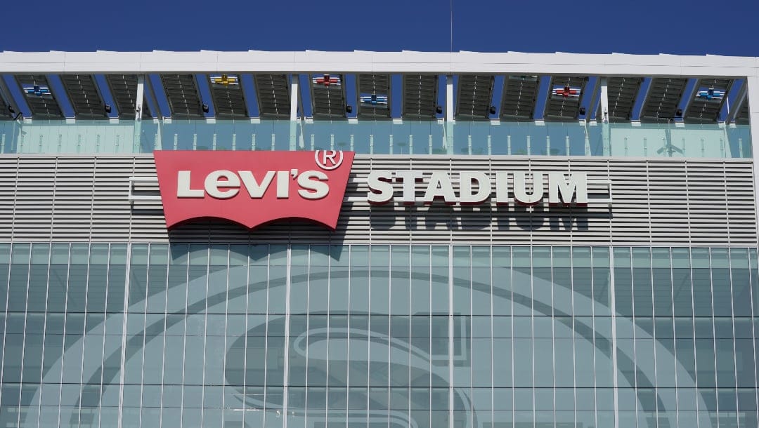 An exterior of Levi's Stadium is shown before an NFL preseason football game between the San Francisco 49ers and the Los Angeles Chargers in Santa Clara, Calif., Thursday, Aug. 29, 2019. (AP Photo/Tony Avelar)