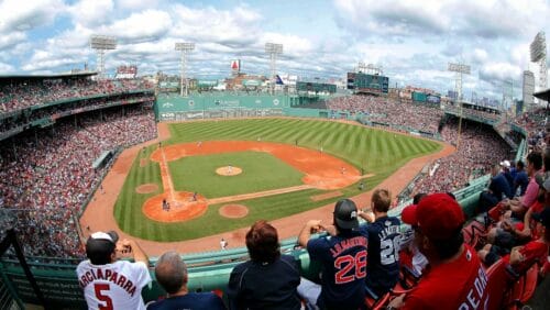 An general, overall view of Fenway Park is seen during the baseball game between the Boston Red Sox and the Tampa Bay Rays Sunday, Aug. 19, 2018, in Boston.