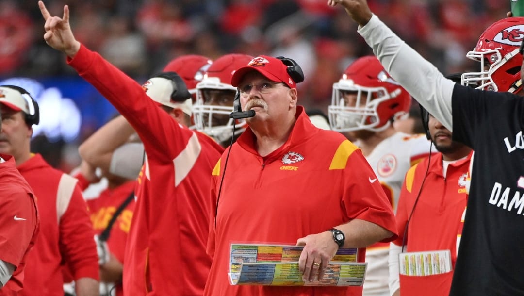 Kansas City Chiefs head coach Andy Reid watches from the sidelines