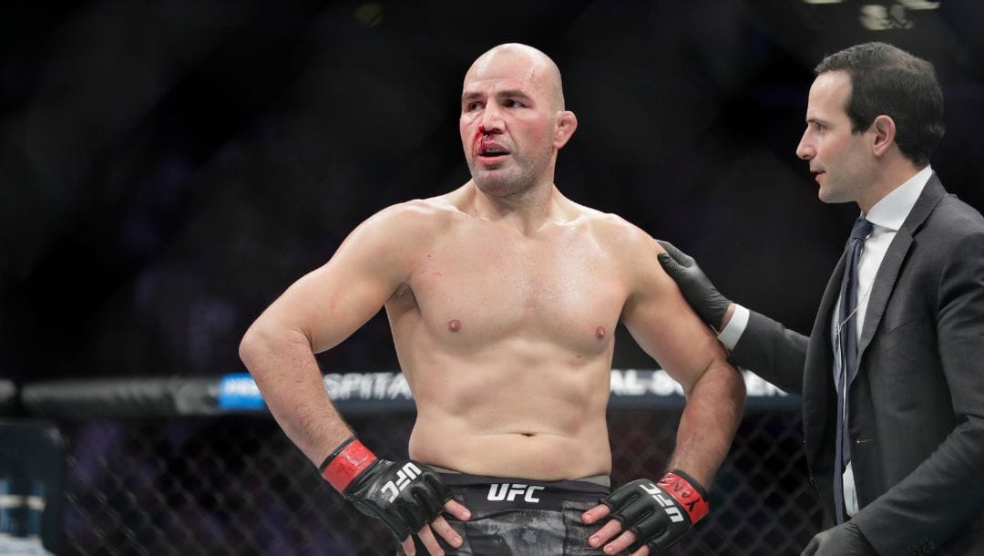 Glover Teixeira after a light heavyweight mixed martial arts bout against Karl Roberson at UFC Fight Night Saturday.