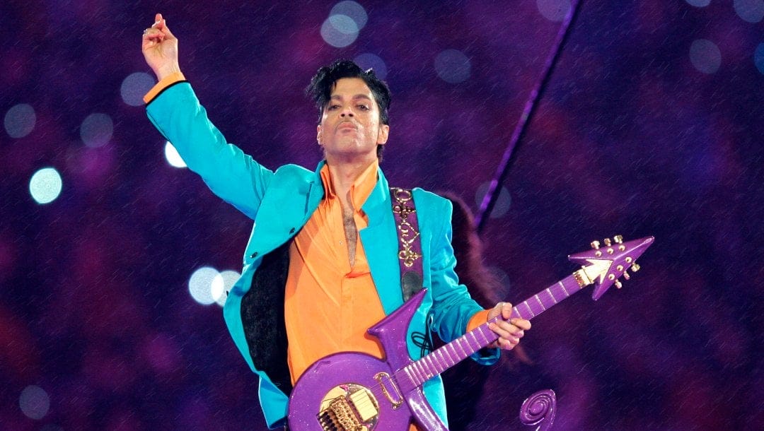 In this Feb. 4, 2007, file photo, Prince performs during the halftime show at the Super Bowl XLI football game in Miami. Minnesota's Congressional delegation on Monday, Oct. 25, 2021, is introducing a resolution to posthumously award the Congressional Gold Medal to pop superstar Prince, citing his "indelible mark on Minnesota and American culture,” The Associated Press has learned.