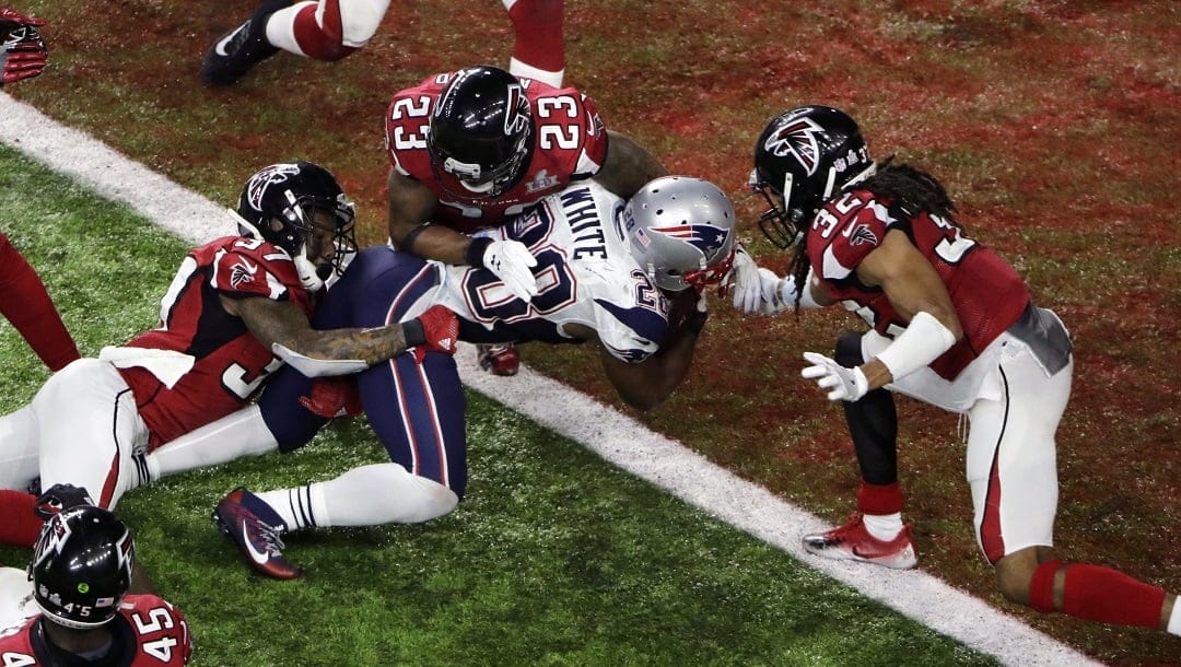 The Patriots' infamous 28-3 comeback remains the largest reversal in Super Bowl history.