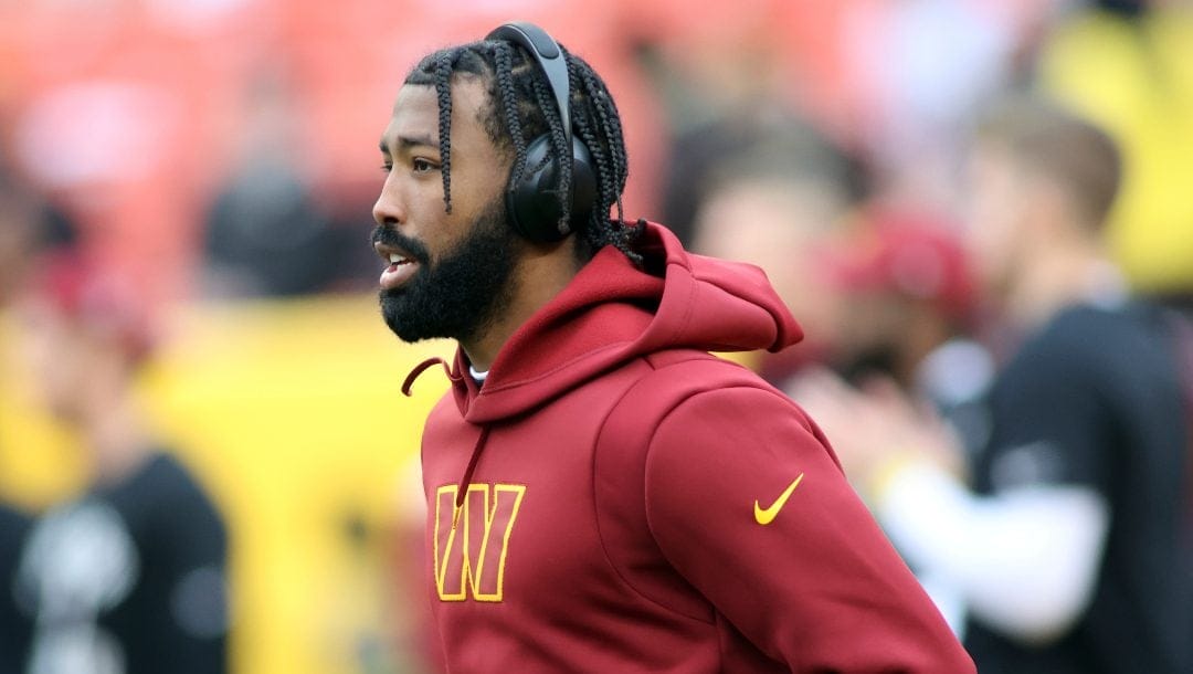 Washington Commanders cornerback Kendall Fuller (29) pictured before an NFL football game against the Dallas Cowboys, Sunday, January 8, 2023 in Landover.