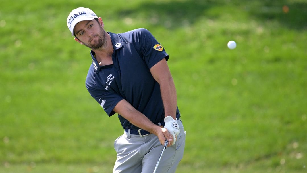 Davis Riley chips onto the seventh green during the second round of the Arnold Palmer Invitational golf tournament, Friday, March 3, 2023, in Orlando, Fla.