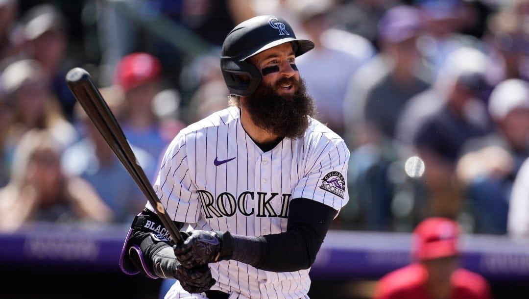 Colorado Rockies right fielder Charlie Blackmon (19) in the fifth inning of a baseball game Wednesday, April 20, 2022, in Denver.