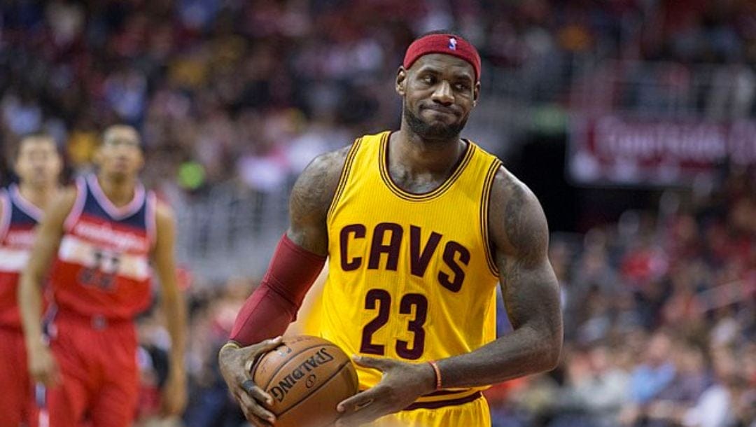 LeBron James of the Cleveland Cavaliers in a game against the Washington Wizards at Verizon Center on November 21, 2014.