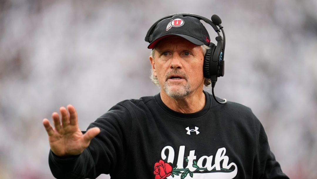 Utah head coach Kyle Whittingham watches action during the first half in the Rose Bowl NCAA college football game against Penn State Monday, Jan. 2, 2023, in Pasadena, Calif.