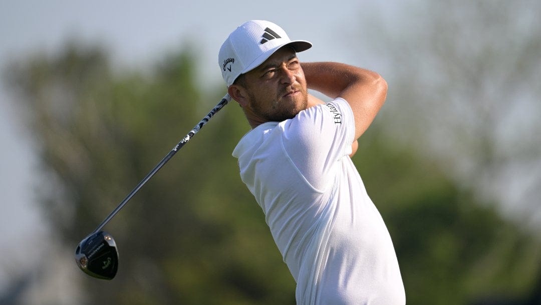 Xander Schauffele watches his tee shot on the 16th hole during the second round of the Arnold Palmer Invitational golf tournament, Friday, March 3, 2023, in Orlando, Fla.