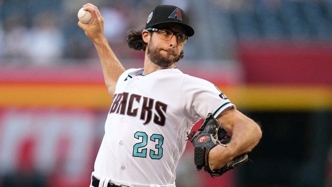 Arizona Diamondbacks starting pitcher Zac Gallen throws against the Colorado Rockies during the first inning of a baseball game Tuesday, May 30, 2023, in Phoenix.