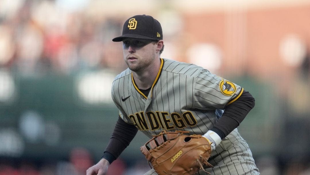 San Diego Padres' Jake Cronenworth during a baseball game against the San Francisco Giants in San Francisco, Wednesday, June 21, 2023.