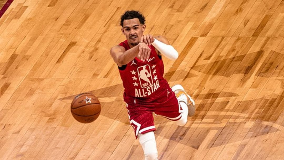 Trae Young during the 2022 NBA All-Star Weekend at the Rocket Mortgage FieldHouse in Cleveland.