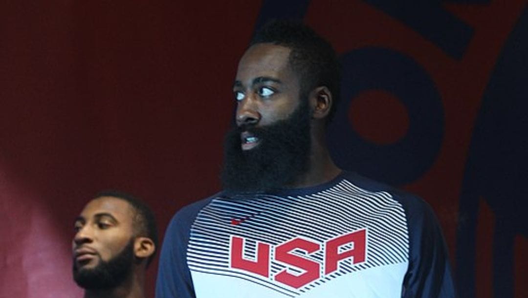 James Harden at 2014 World Basketball Festival at 63rd Street Beach in Chicago.
