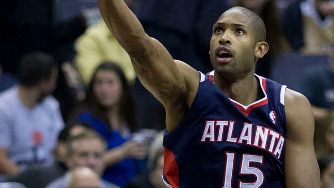 Al Horford of the Atlanta Hawks during an NBA game versus the Washington Wizards in November 2013.