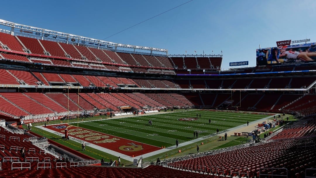 Levi's Stadium before an NFL divisional round playoff football game between the San Francisco 49ers and the Dallas Cowboys in Santa Clara, Calif., Sunday, Jan. 22, 2023. (AP Photo/Josie Lepe)