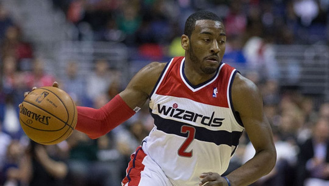 John Wall of the Washington Wizards during the Philadelphia 76ers versus Washington Wizards game on March 3, 2013.